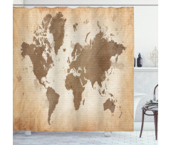 Vintage Earth Continents Shower Curtain