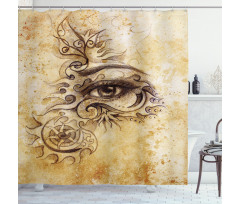 Traditional Hand Drawn Eye Shower Curtain