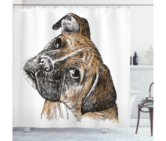 Sketchy Furry Puppy Pet Shower Curtain