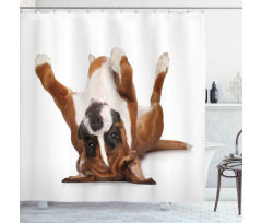 Funny Playful Puppy Image Shower Curtain