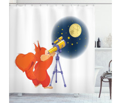 Animal with a Telescope Shower Curtain