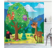 Funny Animals Wildlife Shower Curtain