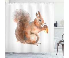 Watercolor Rodent Animal Shower Curtain