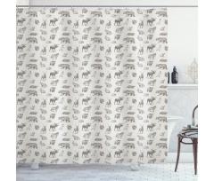 Forest Inhabitants Artwork Shower Curtain