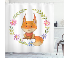 Forest Friend Floral Shower Curtain