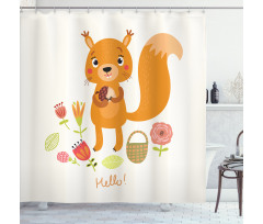 Funny Animal Saying Hello Shower Curtain