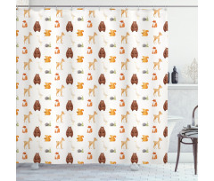 Baby Animals Watercolors Shower Curtain