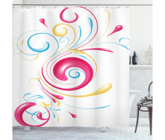 Ink Splattered Droplets Shower Curtain