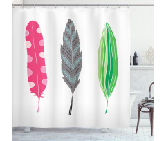 Funky Sketched 3 Plumes Shower Curtain