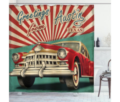 Retro American Classical Car Shower Curtain