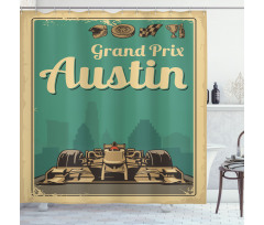 Grand Prix Texas Racing Car Shower Curtain