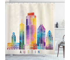 Outlined Monuments Skylines Shower Curtain