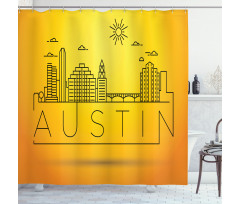 Minimal Texas Linear Skyline Shower Curtain