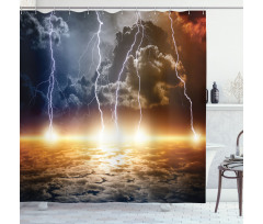 Clouds with Bolts Shower Curtain