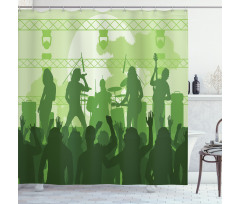 Band Performing on the Stage Shower Curtain