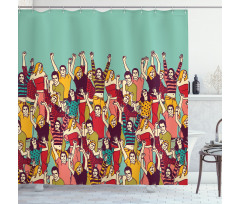 Youthful Polka Dotted Tshirts Shower Curtain