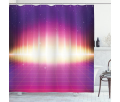 80s Retro Sci-Fi Background Shower Curtain