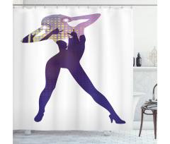 Dancer Young Lady in High Heel Shower Curtain