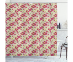 Feminine Floral Pinky Garden Shower Curtain