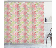 Perching Birds on Petals Shower Curtain