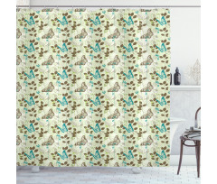 Monarch Butterfly and Palm Shower Curtain