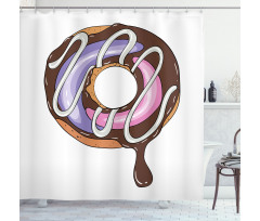 Doughnut American Food Theme Shower Curtain