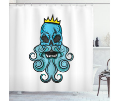 Beard Royal Crown Skeleton Shower Curtain