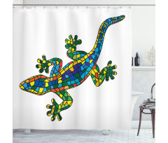 Mosaic Style Stained Glass Shower Curtain