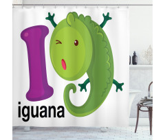 Capital Letter with Cartoon Shower Curtain