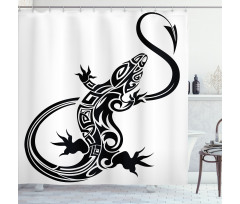 Lizard Silhouette Design Shower Curtain