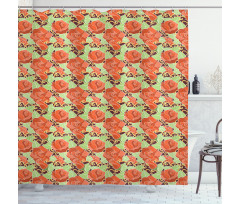 Blossoming Romantic Flower Shower Curtain