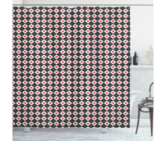 Grid Stripes and Squares Shower Curtain