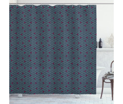 Grid Design Angled Lines Shower Curtain