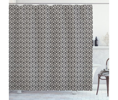 Geometric Grid Mesh Tiles Shower Curtain