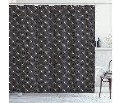 Thin Stripes Zig Zag Shapes Shower Curtain