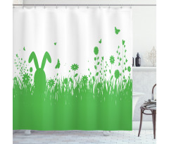 Green Spring Field Easter Shower Curtain