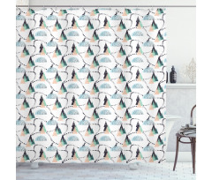 Winter Forest Christmas Snow Shower Curtain