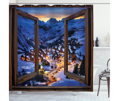 Winter Season Town Shower Curtain