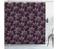 Foliage Leaves and Flowers Shower Curtain