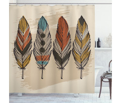 Hand Drawn Quills Native Shower Curtain