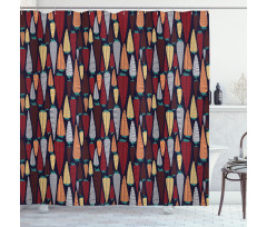 Root Vegetable Design Doodle Shower Curtain