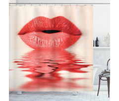 Female Blowing Kisses Shower Curtain