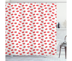 Red Kisses Imprint Shower Curtain