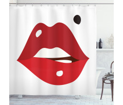 Minimalistic of Upper Lip Mole Shower Curtain