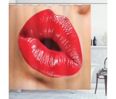 Juicy Lipstick Illustration Shower Curtain