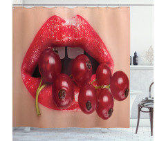 Red Current Berry Branch Image Shower Curtain