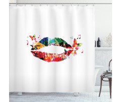 Butterfly and Music Note Shower Curtain