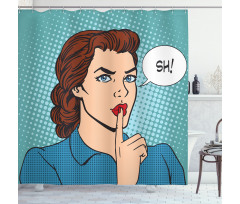 Top Secret Silence Retro Woman Shower Curtain