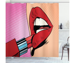 Halftone Comic Pop Art Girl Shower Curtain