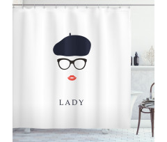 French Woman Wearing Glasses Shower Curtain